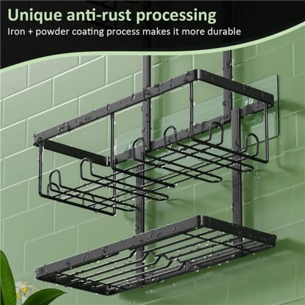 ShowerCaddy Hanging,Bathroom ShowerOrganizer Hanging,Rustproof Black ShowerCaddy